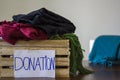 Clothes in box for concept donation