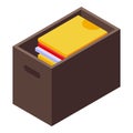 Clothes box donation icon, isometric style Royalty Free Stock Photo