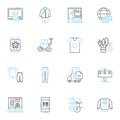Clothes browsing linear icons set. Fashion, Styles, Colorful, Trending, Catalog, Outfit, Grooming line vector and