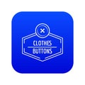Clothes button craft icon blue vector
