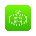 Clothes button craft icon green vector