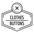 Clothes button craft logo, simple black style