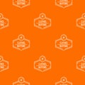 Clothes button craft pattern vector orange