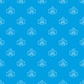 Clothes button craft pattern vector seamless blue