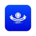 Clothes button retro icon blue vector
