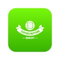 Clothes button retro icon green vector