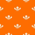 Clothes button retro pattern vector orange