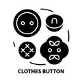 clothes button symbol icon, black vector sign with editable strokes, concept illustration Royalty Free Stock Photo