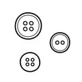 Clothes buttons. Hand drawn sketch icons of sewing elements. Vector illustration in doodle line style