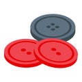 Clothes buttons icon, isometric style