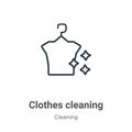 Clothes cleaning outline vector icon. Thin line black clothes cleaning icon, flat vector simple element illustration from editable Royalty Free Stock Photo