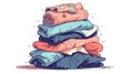 Pile clothes isolated on background, generative AI. Royalty Free Stock Photo