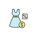clothes, discount, dollar, shopping line icon. Elements of black friday and sales icon. Premium quality graphic design icon. Can Royalty Free Stock Photo