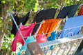 Clothes dried on balcony