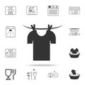 clothes drying on a rope icon. Detailed set of laundry icons. Premium quality graphic design. One of the collection icons for webs