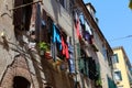 Clothes drying on sunny day in Venice, Italy Royalty Free Stock Photo