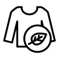 Clothes with eco symbol line icon. Eco pullover vector illustration isolated on white. Eco clothing outline style design