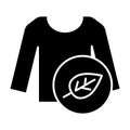 Clothes with eco symbol solid icon. Eco pullover vector illustration isolated on white. Eco clothing glyph style design