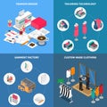 Clothes Factory Concept Icons Set Royalty Free Stock Photo