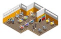 Clothes Factory Interior Isometric Composition