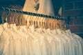 Clothes fashion on hangers at clothing store. with vintage filter. Royalty Free Stock Photo