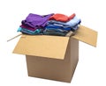 Clothes Folded In Box Shot At Angle Isolated Royalty Free Stock Photo