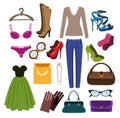 Clothes, footwear and accessories Royalty Free Stock Photo