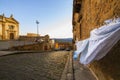 Clothes hancing in the street of Leonforte, Sicily