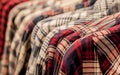 Clothes hang on a shelf . Cloth Hangers with Shirts. Men`s stylish clothes Royalty Free Stock Photo