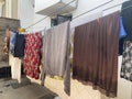 Clothes dried on a line