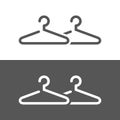 Clothes hanger icon vector. Wardrobe symbol concept