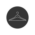 Clothes Hanger Line Icon Logo Template Isolated on White Background. Vector Illustration Royalty Free Stock Photo