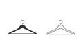 Clothes Hanger Line Icon Set Logo Template Isolated on White Background. Vector Royalty Free Stock Photo