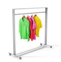 Clothes on hanger rack on a white Royalty Free Stock Photo