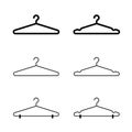 Clothes hanger silhouette icon set black color