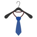 Clothes Hanger with tie icon and sign. Vector Illustration. Royalty Free Stock Photo
