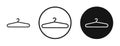 Clothes hanger vector icon set in black and white outlines Royalty Free Stock Photo