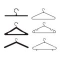 Clothes hanger vector icon set