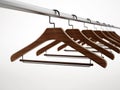 Clothes-hangers isolated on white background. 3D illustration Royalty Free Stock Photo