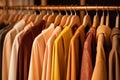 Clothes hanging in Closet Shop Fashion display Royalty Free Stock Photo