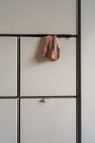 clothes hanging from a drawer in a closet Royalty Free Stock Photo