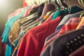 Clothes hanging on the rack in the store Royalty Free Stock Photo