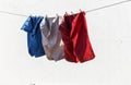 Clothes hanging on a terrace Royalty Free Stock Photo