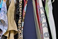 Clothes hanging tightly in a closet Royalty Free Stock Photo