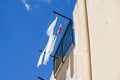 Clothes hung out to dry in the sun in italy Royalty Free Stock Photo