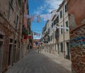 Clothes hung out to dry in venice Royalty Free Stock Photo