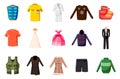 Clothes icon set, cartoon style Royalty Free Stock Photo