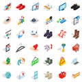 Clothes icons set, isometric style Royalty Free Stock Photo