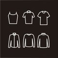 Clothes icons in dark background..