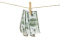 Clothes Line with Dollar Notes Royalty Free Stock Photo